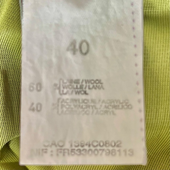 Vintage Kasha de Rodier 80s Women's Wool Sweater Skirt, Olive Green, Size 8 - Picture 7 of 9